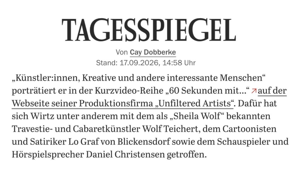 Tagesspiegel über 60 Sekunden mit ...